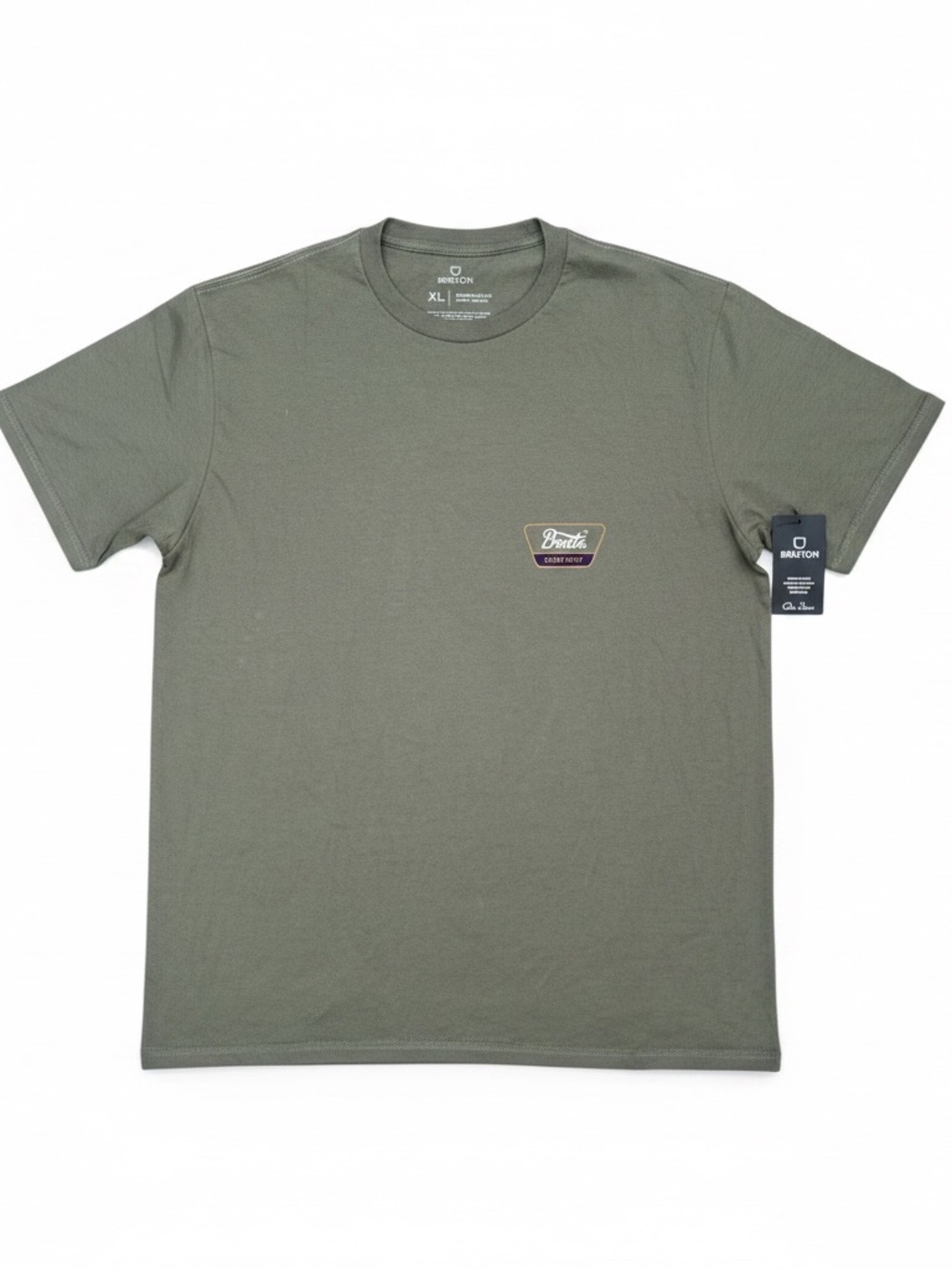 Men’s XL Brixton Olive Pocket Logo Crew T-Shirt